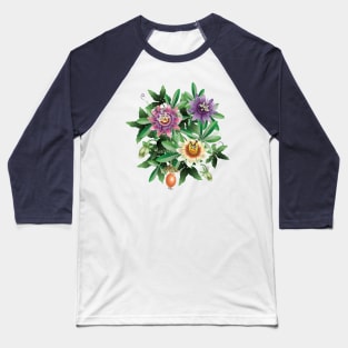 Passion Flower-Vignette Baseball T-Shirt